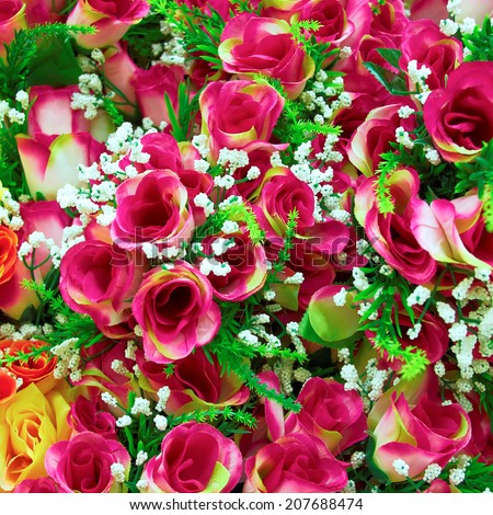fake roses, floral background