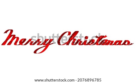 Vector graphic of "Merry Christmas" character made with red ribbon