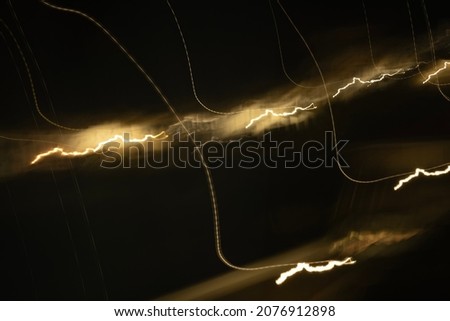 Abstract electric light photography in the dark, city at night 