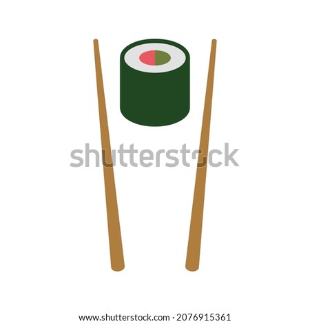 sushi with chopsticks vector icon for websites
