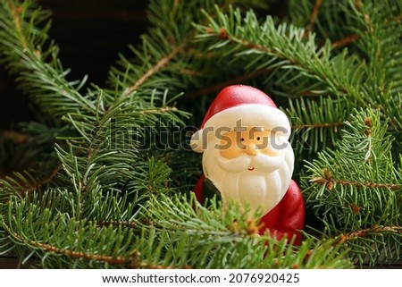 a santa claus in the forest