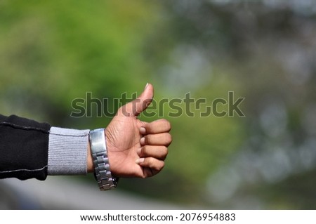All the Best thumbs up sign with hand, India