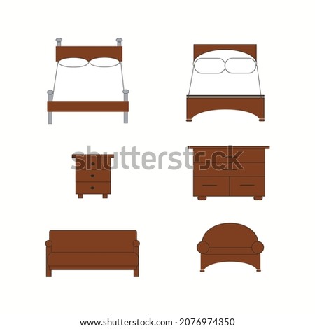 furniture bed sofa armchair interior,vector,illustration
