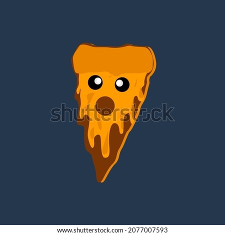 Cute character illustration design from pizza, this design is suitable for use as animation material or your t-shirt production material.
