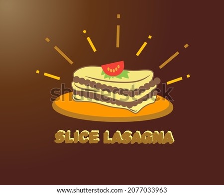 Lasagna logo. Lasagna icon. Lasagna background. Vector design illustration.