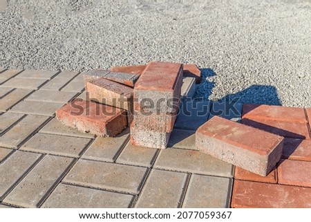 Paving slabs at a construction site
