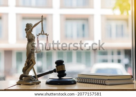 statue of justice Goddess of Justice and Judge's Hammer concept of the trial judicial process and professional lawyer scales of justice legal concept picture	