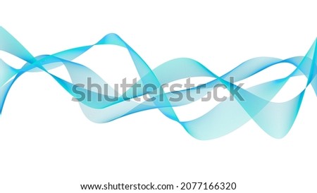 Wave line abstract blue vector background with soft blue color