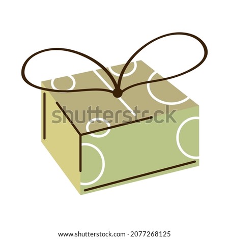 decorative gift box icon flat