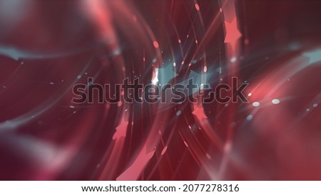abstract red background with waves and stars. illustration digital.