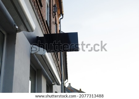 Hanging squre black shop sign mockup