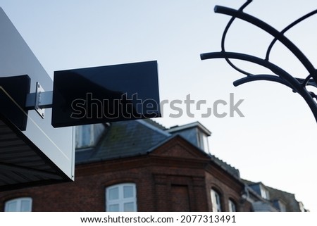 Blank square shop sign outdoor