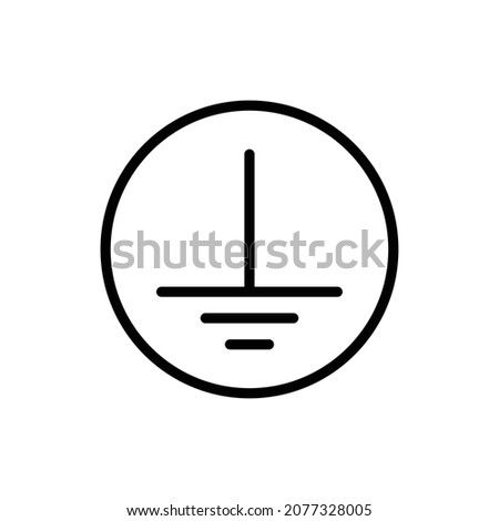 protective earth ground symbol icon in electricity. vector illustration Royalty-Free Stock Photo #2077328005