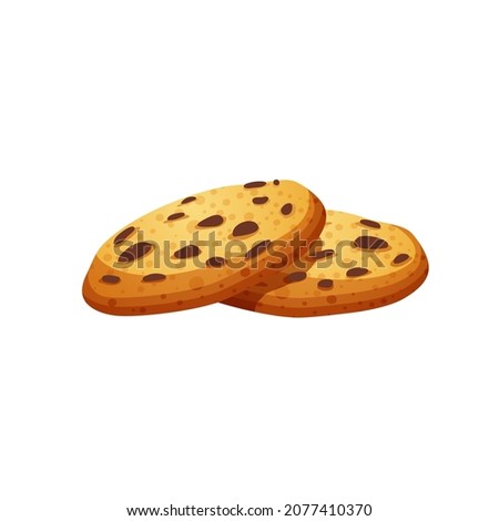 Vector realistic chocolate and biscuit chip cookies