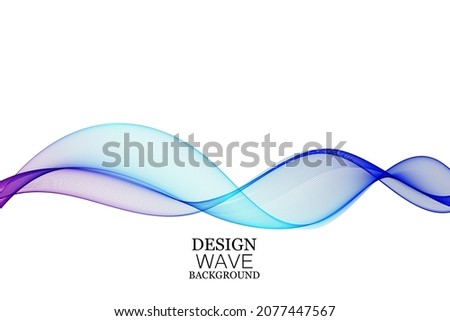 Abstract blue transparent wave background horizontal lines design