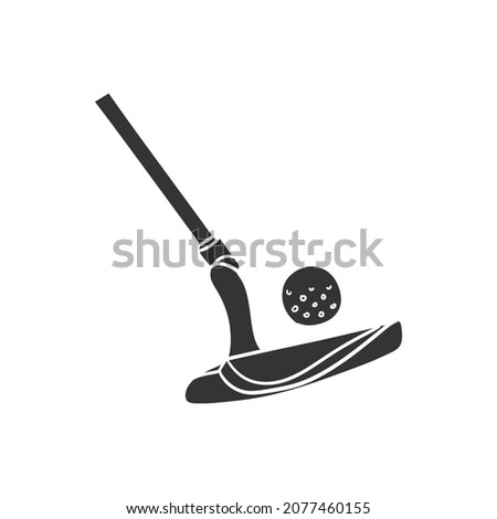 Golf Stick Icon Silhouette Illustration. Sport Club Vector Graphic Pictogram Symbol Clip Art. Doodle Sketch Black Sign.