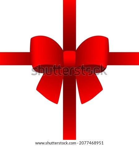 Red gift bow for the holiday. 
