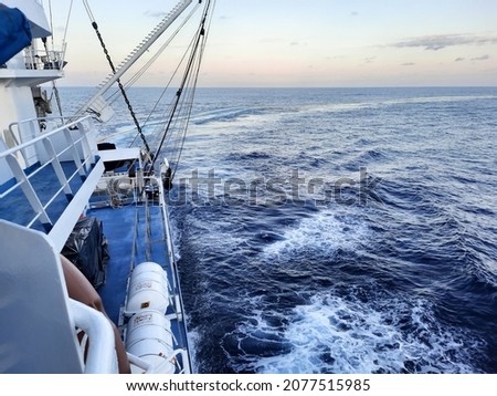Fishing boat fishing for tuna fish in the Indian Ocean. Fishing operation Royalty-Free Stock Photo #2077515985