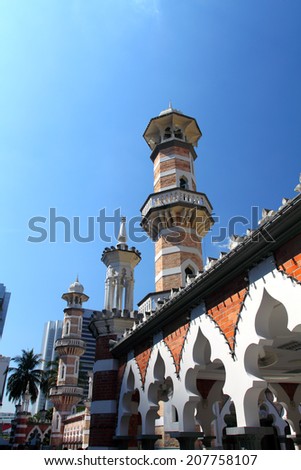 Historic mosque, Masjid Jamek at Kuala Lumpur, Malaysia  