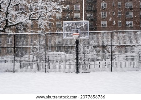 Snow in the Basketball court