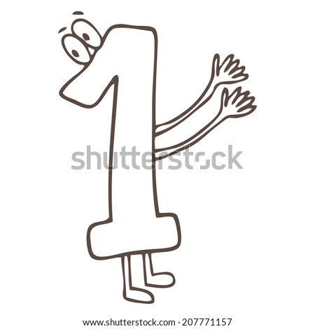 Vector Illustration of hand-drawn cheerful number