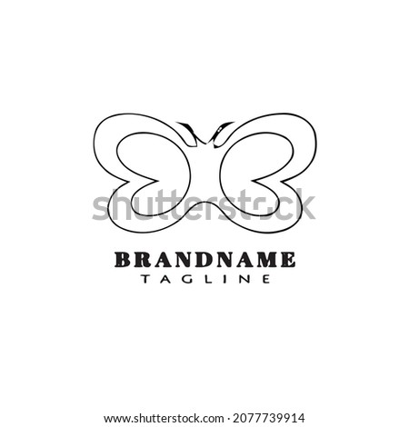 graphic butterfly logo cartoon icon design template black modern isolated vector illustration