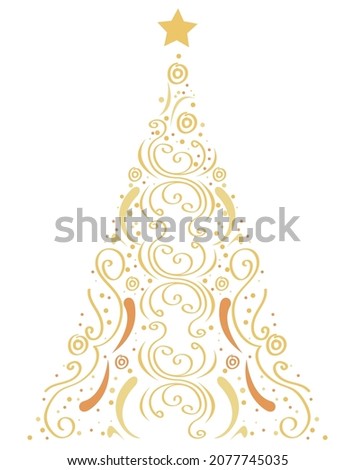 christmas golden tree pine icon