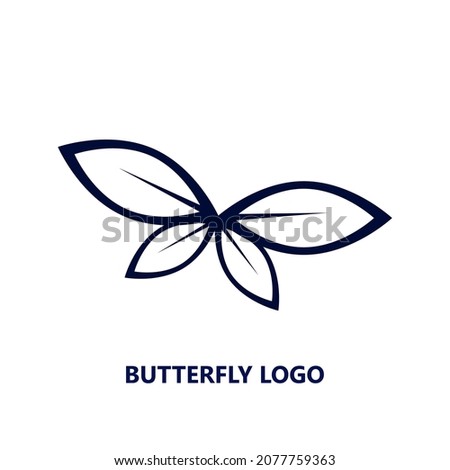 Elegant and simple butterfly logo. Vector illustration. eps10
