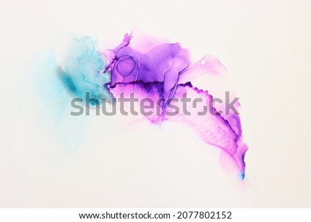 art photography of abstract fluid painting with alcohol ink, pink and purple colors Royalty-Free Stock Photo #2077802152