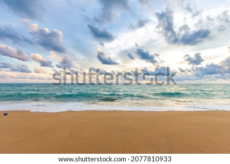 Sea beach wave sunset sky with cloud summer vacation concept Phuket Thailand