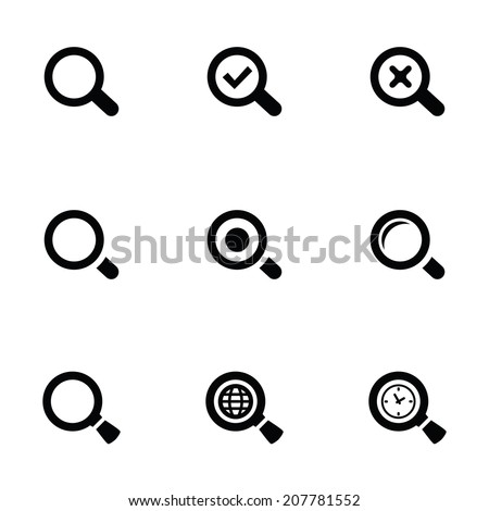 search icons set, black on white background Royalty-Free Stock Photo #207781552