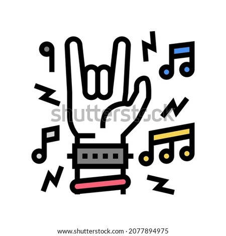 rock music concert color icon vector. rock music concert sign. isolated symbol illustration