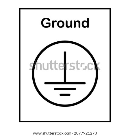 protective earth ground symbol icon in electricity. vector illustration Royalty-Free Stock Photo #2077921270