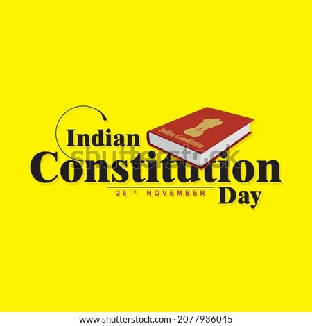 Creative Banner Design for Indian Constitution Day, 26 November. Editable Illustration of Law Book. Royalty-Free Stock Photo #2077936045