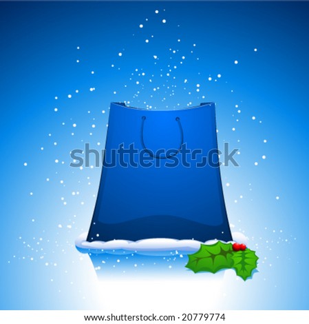 vector illustration of blue paper bag