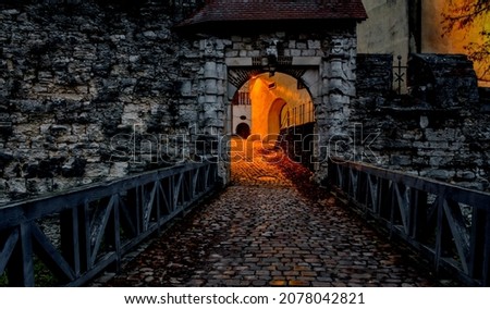 Bridge leads to entrence at Hellenstein Castle in Heidenheim Germany