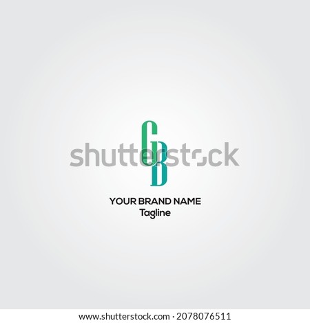 Initial letter GB vector logo with red color. Unique logo. Stock illustration. Clip art
