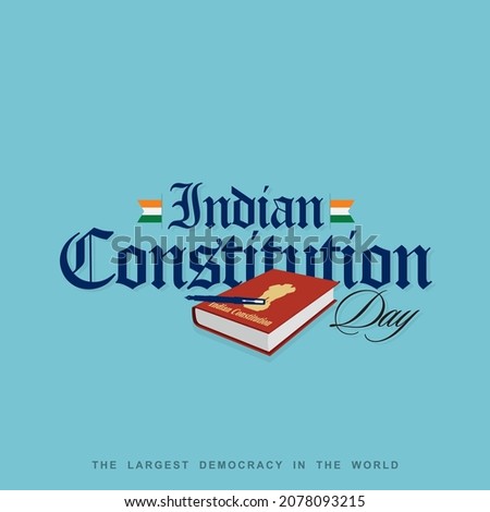 Creative Banner Design for Indian Constitution Day. The Largest Democracy in the World. Editable Illustration of Law Book. Royalty-Free Stock Photo #2078093215