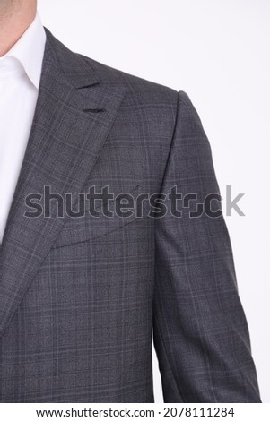 men's suit close-up, on a white background