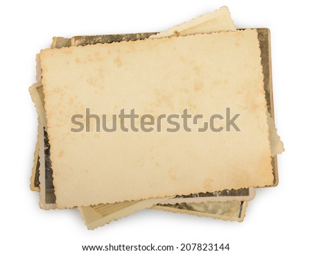 Stack of old photos isolated