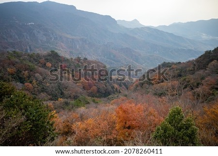 Very beautiful autumn scenery of Shodoshima in Japan