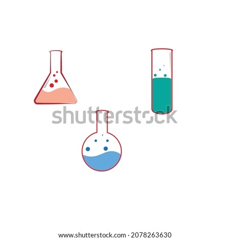 flat minimalist chemical lab clip art or logo