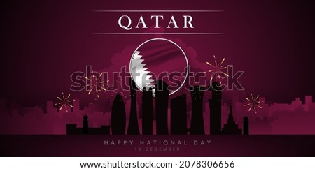 National Day of Qatar. a national holiday celebrating, independence Qatar December 18, 1878. vector illustration. 
Description114 Royalty-Free Stock Photo #2078306656