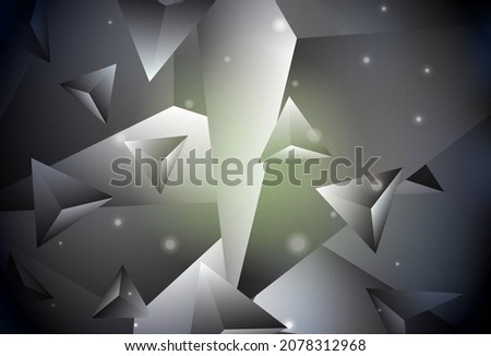 Dark Green vector low poly texture. Elegant bright polygonal illustration with gradient. Template for cell phone's backgrounds.