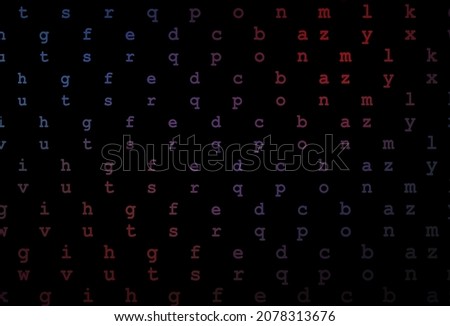 Dark blue, red vector texture with ABC characters. Shining illustration with ABC symbols on abstract template. The pattern can be used for ad, booklets, leaflets of education.