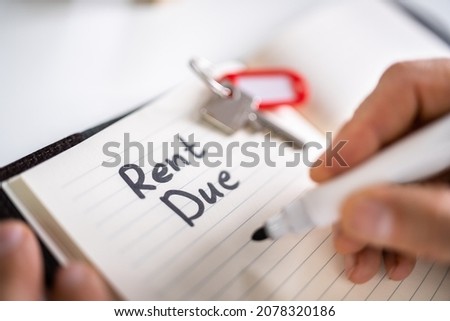 Rent Pay Due Date In Calendar Or Diary Royalty-Free Stock Photo #2078320186