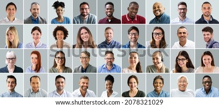Business People Avatar Headshot. Group Meeting Video Conference Royalty-Free Stock Photo #2078321029