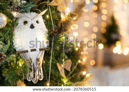 Christmas decor background design postcard tree lights Royalty-Free Stock Photo #2078360515