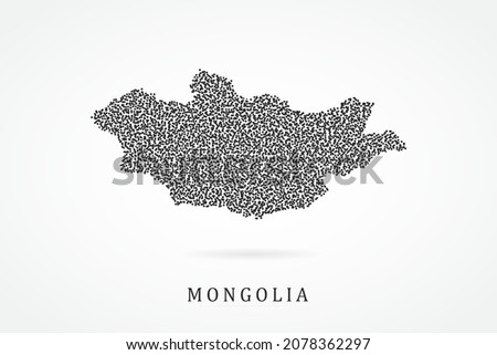 Mongolia Map - World map vector template with Black grid on white background  for education, infographic, design, website, banner - Vector illustration eps 10