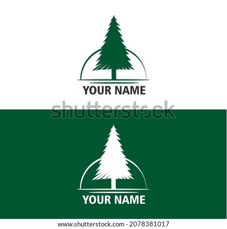 pine tree woods park vector icon logo design template
